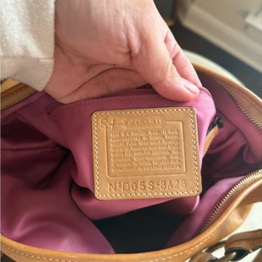 Coach Soho Hobo Vintage Tan Studded Crystal Shoulder Bag Suede Strap - Picture 5 of 9